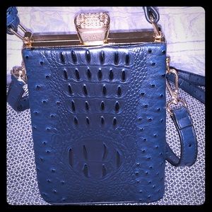 Blowout Sale!! 👗 Dark Blue Ostrich Handbag